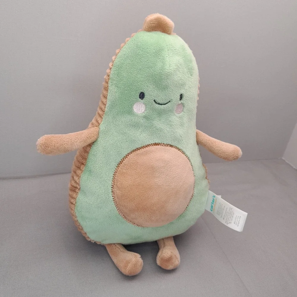 Carters Just One You Avocado Plush Stuffed Animal Green Tan Corduroy 25242